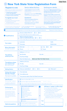 New York State Voter Registration Form