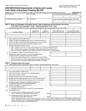 Michigan Adjustments of Gains and Losses Form MI-4797