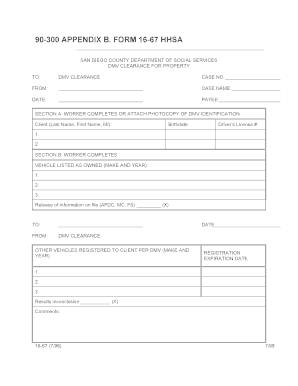 DMV Clearance for Property Form