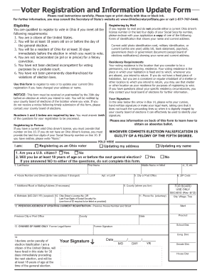 Ohio Voter Registration Form