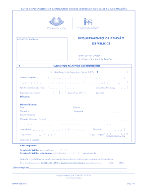 Requerimento de Pensão de Velhice