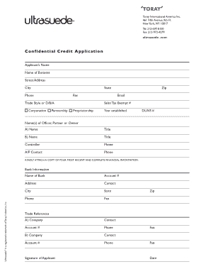 Confidential Credit Application