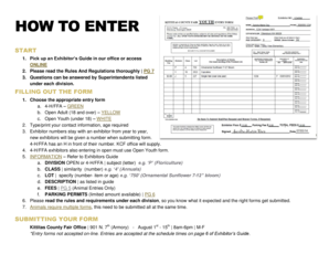 Kittitas County Fair Entry Form