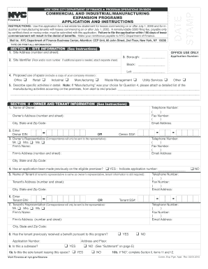 New York City Commercial Expansion Program Application