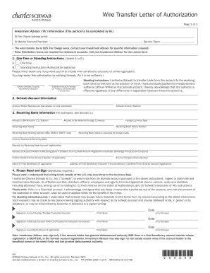 Wire Transfer Letter of Authorization