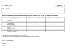 Financial Capabilities Form 03