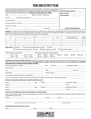 Learning for Life Tour and Activity Plan