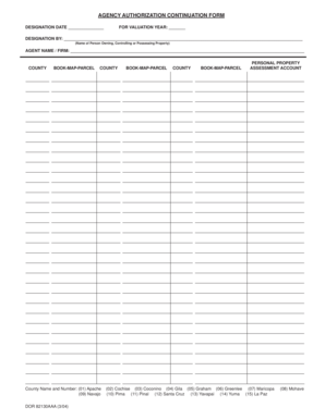 Agency Authorization Continuation Form