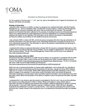 Consent to Sharing of Information