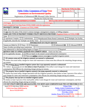 Texas Submetered Utility Service Registration