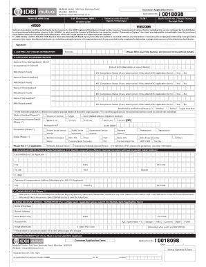 IDBI Mutual Fund Application Form