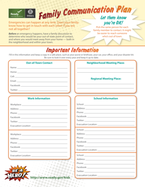 Family Emergency Communication Plan