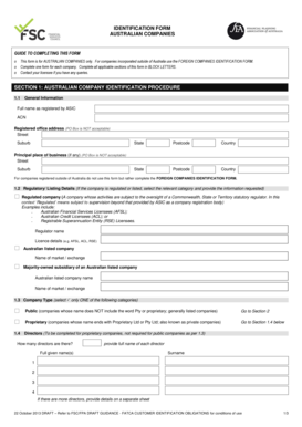 Australian Companies Identification Form
