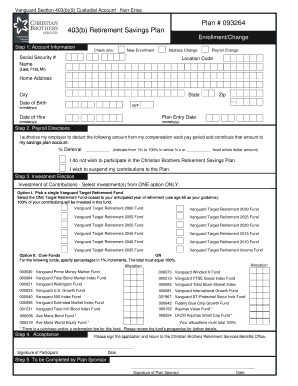 Vanguard 403(b) Retirement Savings Plan Enrollment Form