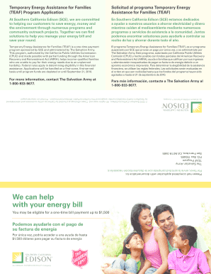 Temporary Energy Assistance for Families Application