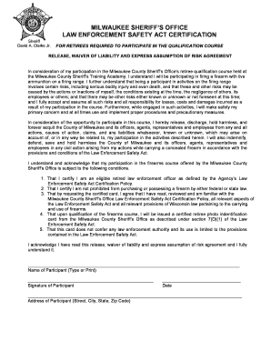 Car accident liability release form - Release, Waiver of Liability and Assumption of ... - Milwaukee County - county milwaukee