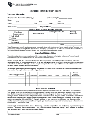 Section 125 Election Form