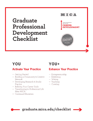 Graduate Professional Development Checklist