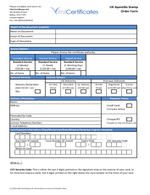 UK Apostille Stamp Order Form