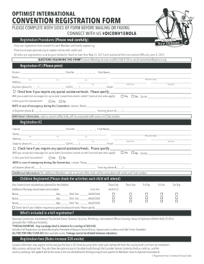 Optimist International Convention Registration Form