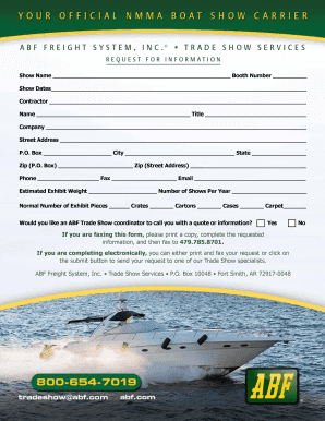 ABF Trade Show Freight Request Form