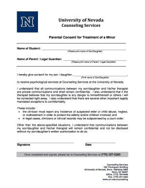 Parental Consent for Minor Treatment