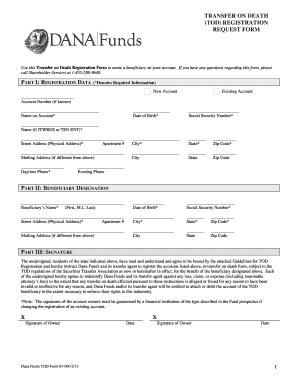 Transfer on Death Registration Form