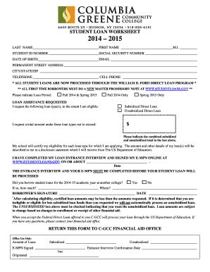 Student Loan Worksheet