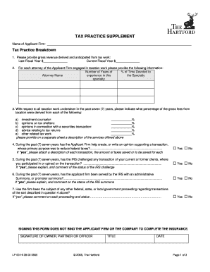 Tax Practice Supplement Form