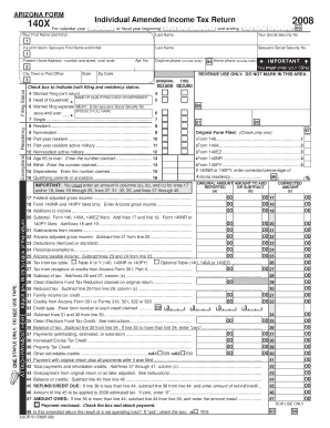 Arizona Form 140X Individual Amended Income Tax Return