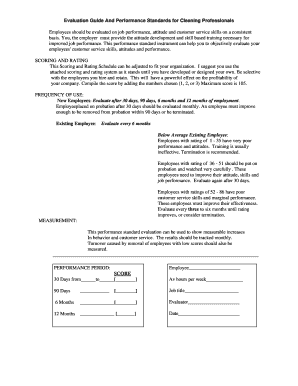 Performance Evaluation for Cleaning Professionals