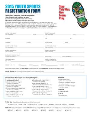 Snack sign up sheet template - 2015 YOUTH SPORTS REGISTRATION FORM Step This Way