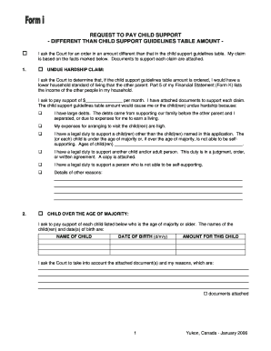 Request to Pay Child Support