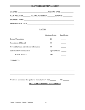 Simple evaluation form sample - Chapter Program Evaluation Form - Black Hills ASHRAE - blackhillsashrae