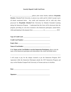 credit card deposit form
