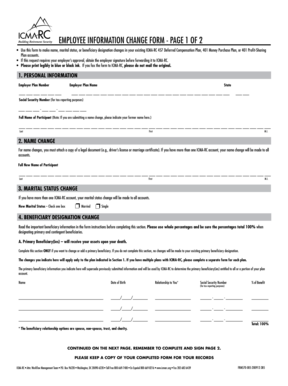 Employee Information Change Form