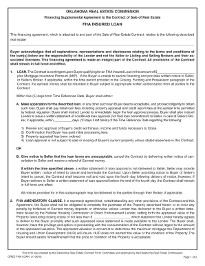 Oklahoma FHA Insured Loan Financing Agreement