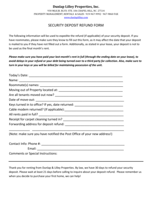 Security Deposit Refund Form