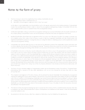 Proxy Form for Annual General Meeting