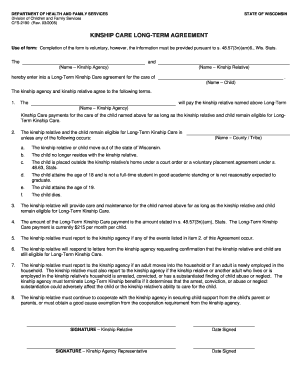 Wisconsin Kinship Care Long-Term Agreement