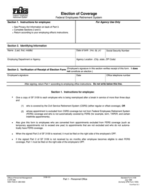 Federal Employees Retirement System Election Form