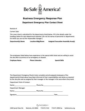 Business Emergency Response Plan