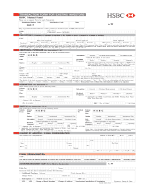 HSBC Mutual Fund Transaction Form