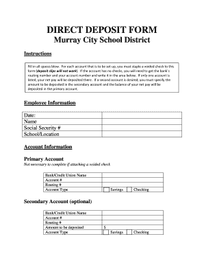 Direct Deposit Form