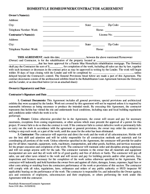HomeStyle Homeowner/Contractor Agreement