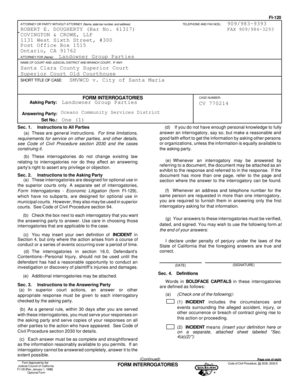 California Form Interrogatories FI-120
