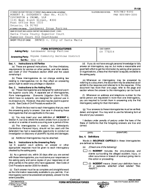California Form Interrogatories FI-120