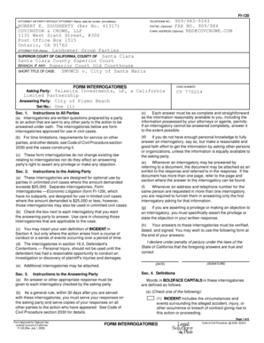 California Form Interrogatories