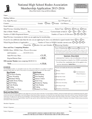 NHSRA Membership Application