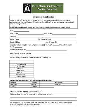 Volunteer Application Form